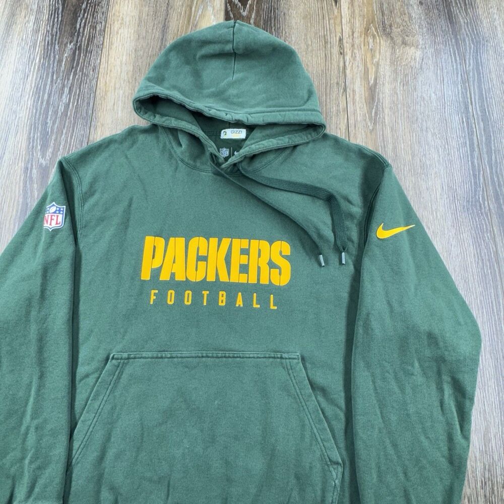 Nike Green Bay Packers Chris Gizzi Hoodie Mens XL Green NFL Football Team Issued